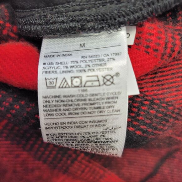 Old Navy Mens Red Black Buffalo Check Plaid Thick Flannel Shirt Jacket/Shacket M - Picture 12 of 15